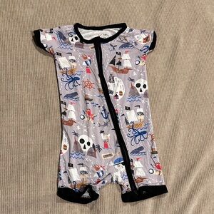 Little Sleepies Nautical Adventure Bodysuit - Gray and Black